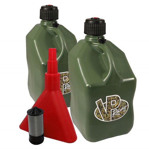 Vp fuel 2 pack camo square race fuel jug race gas can w/ fuel funnel-filter