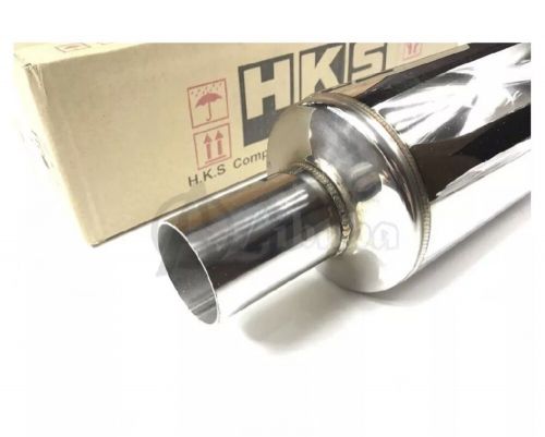 New hks exhaust muffler inlet 2.5&#034; outlet 4 &#034; hi-power universal free ship