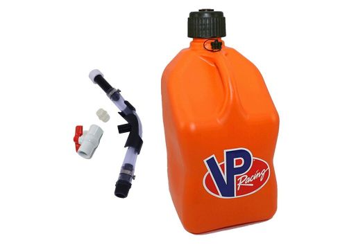 Vp racing orange square 5 gallon fuel jugs + hose, hose bender, and ball valve