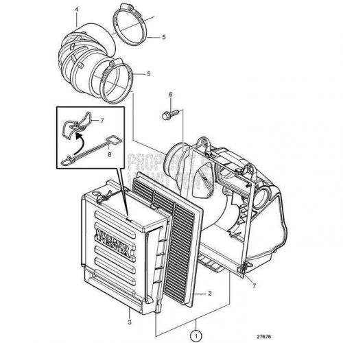 Volvo penta air filter box clip/anchorage #22428297