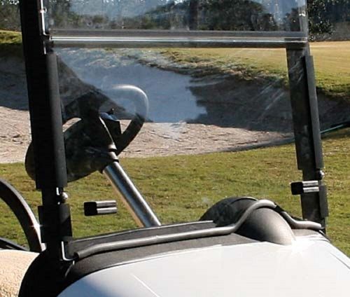 Ezgo rxv golf cart 2008-up tinted folding front windshield w/ rubber trim