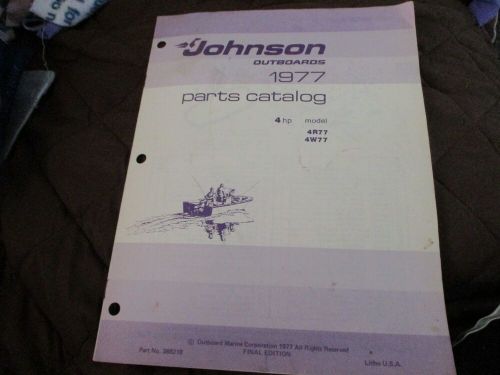 1977 johnson 4 hp 4r77 4w77 outboard parts catalog manual