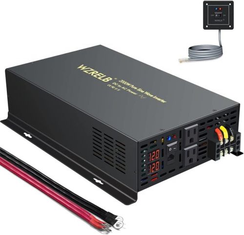 Wzrelb 2000w 12vdc 120vac pure sine wave power inverter 2 ac outlets