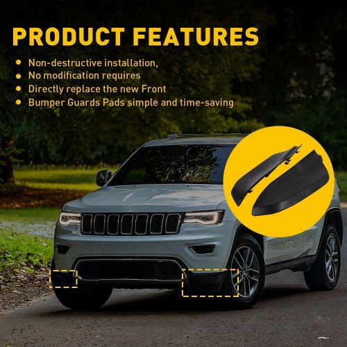 Abs front bumper trim filler left &amp; right 2pcs for 2014-2020 jeep grand cherokee