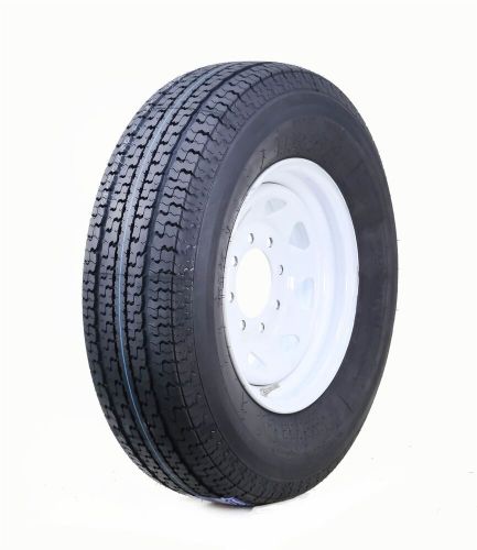 Winda trailer tire assembly st205/75r15 8-ply white spoke rim 5 lug on 4.5&#034;