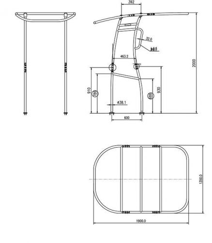 Dolphin pro+ se version heavy duty boat t top anodized w/grab handles