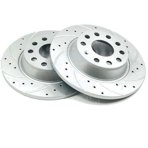 For vw cc passat b6 b7 2.0 tdi drilled grooved rear brake discs brembo pads 282m