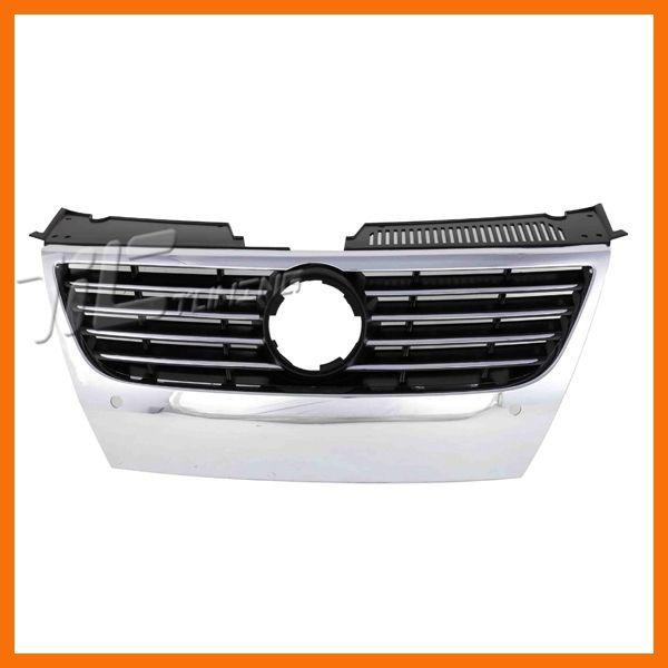 06-09 vw passat 3.6 front grille black new vw1210101 chrome molding b6 pdc hole