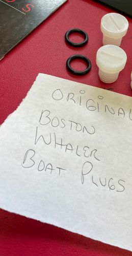 New boston whaler boat drain plug lot w/ gaskets ( for 2 )