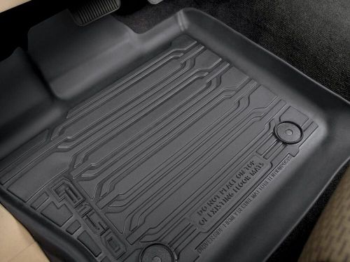 All weather floor liners mats for 2015-2024 ford f-150 super crew cab black tpe