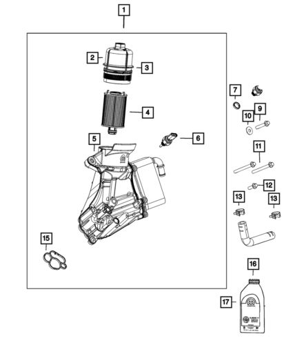 Genuine mopar engine oil filter 68507598aa