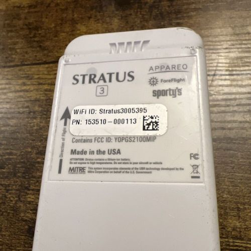 Stratus-3 ads-b receiver with ahrs/gps with ram window mount