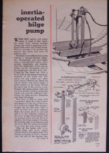 Inertia-operated bilge pump how-to build plans dewater your boat