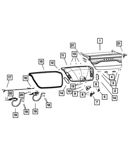 Genuine mopar close out panel right 68170804ab