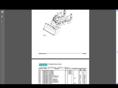 Kubota la 210 211 tractor loader parts manuals 125pgs for la210 la211 repair