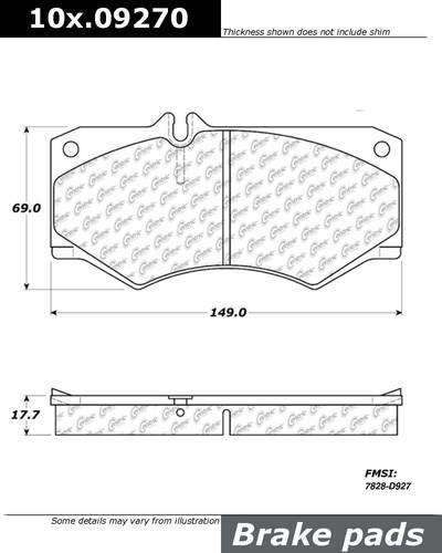 Centric 104.09270 brake pad or shoe, front-posi-quiet metallic w/shims-preferred