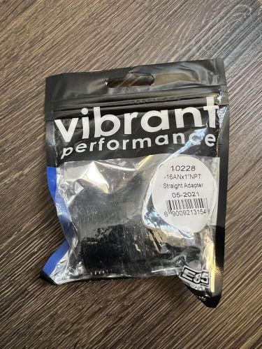 Vibrant performance 10228 straight adapter fitting ; size: -16 an x 1in npt