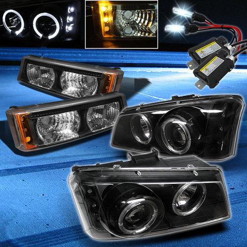 03-06 silverado, 03-05 avalanche projector headlights + 8000k slim ballast hid