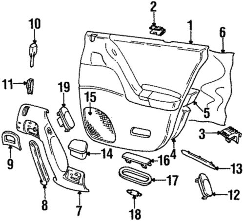 Genuine gm panel rear s/d tr  (right-hand)(black 80i)        *black 90433504