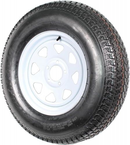 2-pack trailer tire 14&#034; rim st205/75d14 load range c 5 lug spoke wheel 1760 lbs