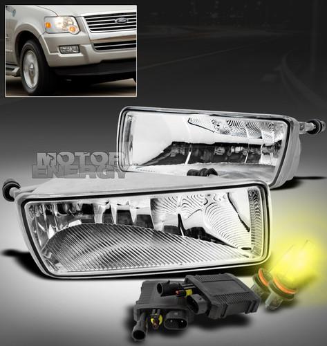 2006-2010 ford explorer/2007+ sport trac bumper clear fog light+hid 3000k+switch