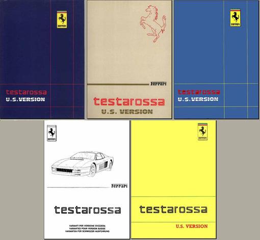 Ferrari testarossa owners manual's tech info 1985-91