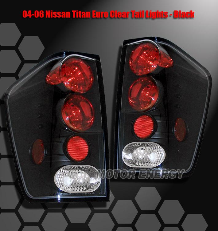 2004-2011 nissan titan pickup truck tail brake lights black 2007 2008 2009 2010