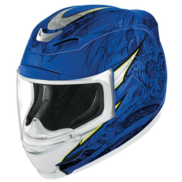Icon airmada sportbike sb1 blue full face motorcycle helmet