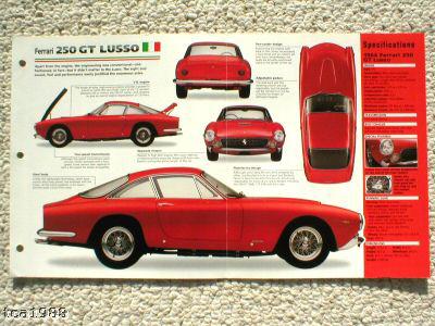 1962 / 1963 / 1964 ferrari 250 gt lusso imp brochure