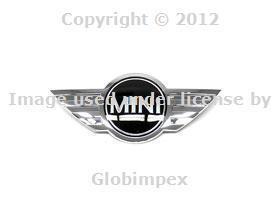 Bmw cooper emblem 'mini' wings for hood genuine oem new + 1 year warranty