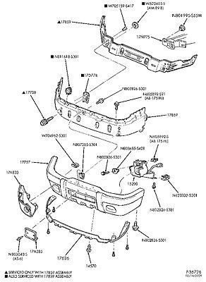 Xl2z17n775aa kit bumper repair 99 00 01 mountaineer