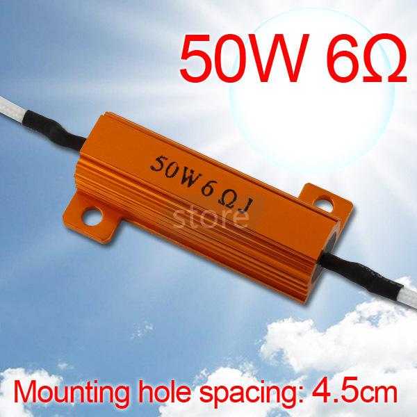 50 w 6 Ω gold tone aluminium housed clad load resistor 6 ohm 6 r j