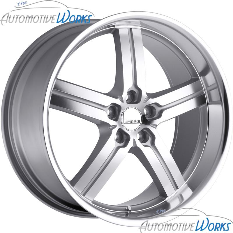 1 - 19x8 lumarai morro 5x114.3 5x4.5 +37mm silver mirror rim wheel inch 19"