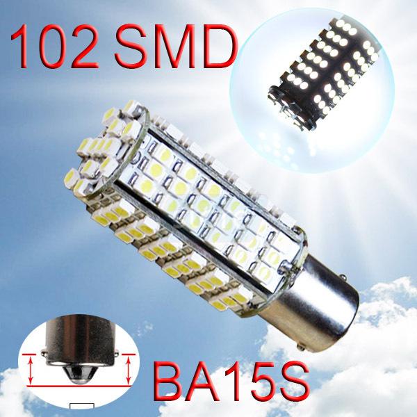 1156 ba15s 102 smd pure white signal turn tail led car light bulb lamp