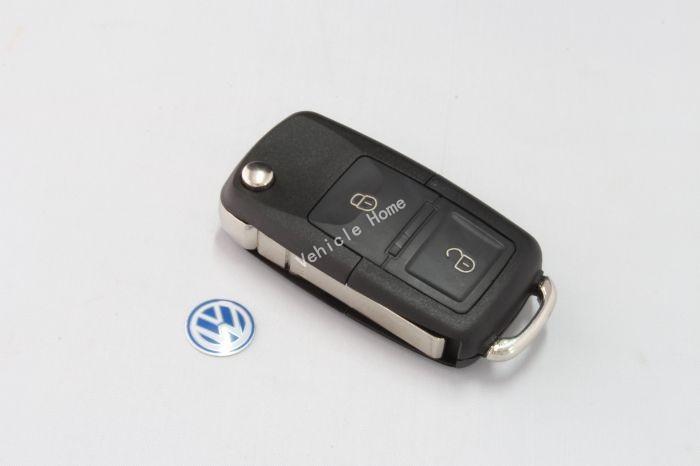 New uncut flip key shell fob clicker for vw volkswagen golf jetta beetle passat