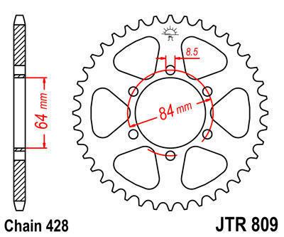 Jt sprocket rear 47t steel fits suzuki dr125 s 1980-1985