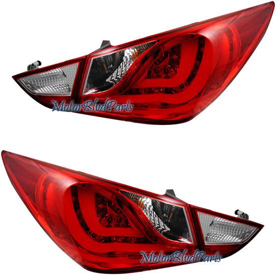 10-12 so nata sedan rear brake red led tail lights lamps pair