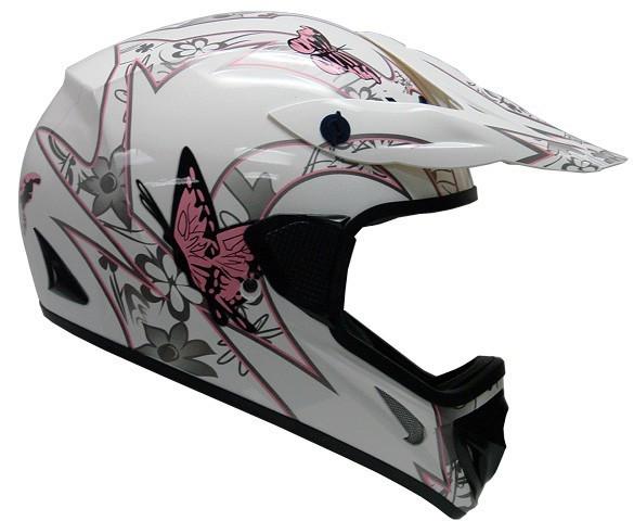 Pink butterfly dirt bike atv motocross helmet mx gear~m