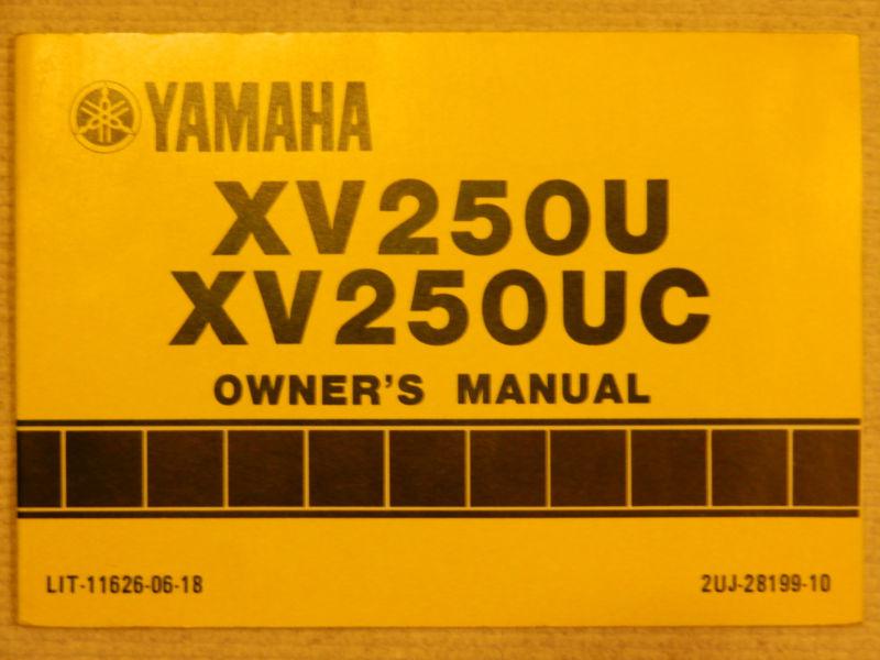 Owner's manual – 1988 xv250 - route 66 (xv250u / xv250uc) – yamaha – lit-11626-0