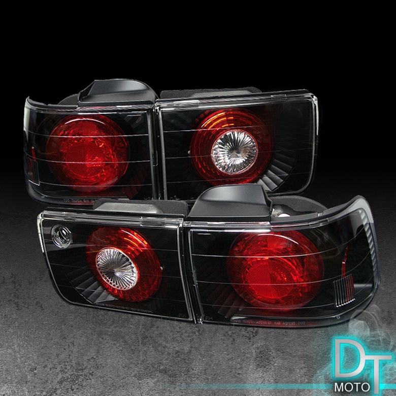 Black 92-93 honda accord 4dr sedan altezza tail lights lamps left+right sets