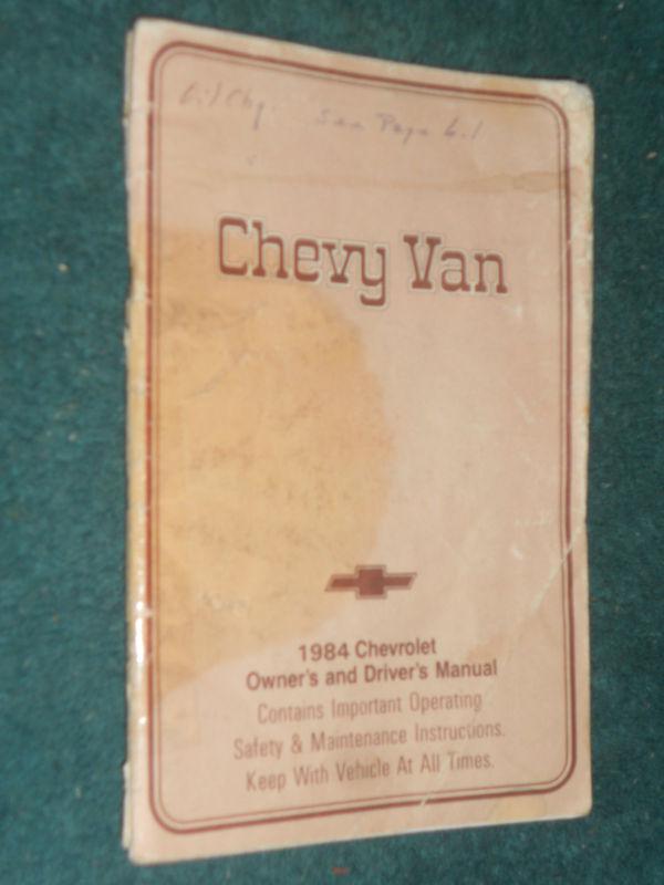 1984 chevrolet van owner's manual / original guide book!