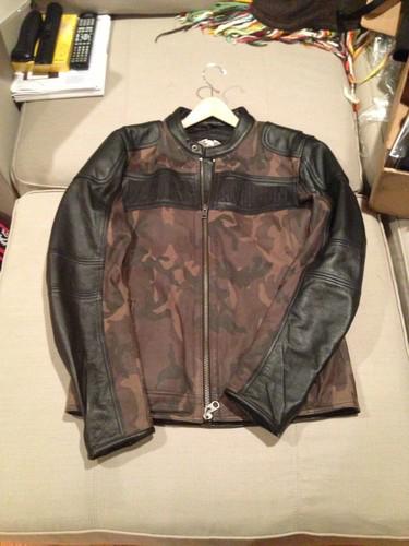 Harley davidson leather camo jacket size tall large l