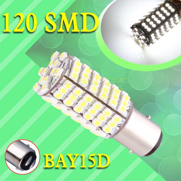 1157 bay15d 120 smd pure white tail brake turn signal 120 led light bulb lamp