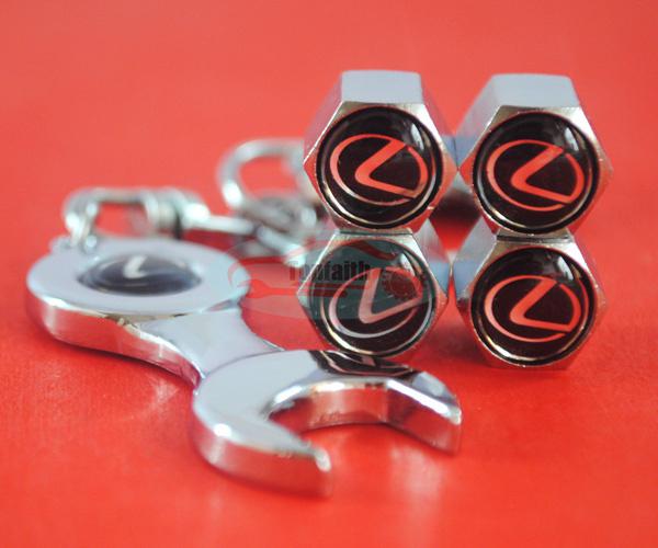 Wrench keychain wheel air tyre tire valve stems cap for is es gs ls gx rx ct200h