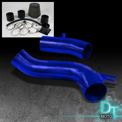 Stainless washable cone filter+cold air intake 02-06 sentra spec-v blue aluminum