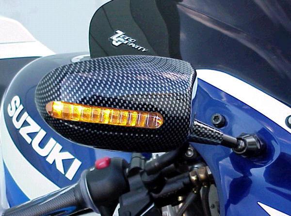 Suzuki gsxr 600 750 1000 hayabusa carbon led mini mirrors