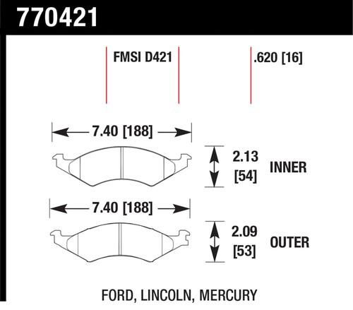 Hawk performance 770421 premium oes; disc brake pads