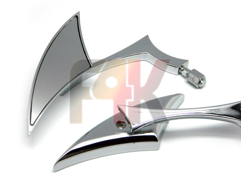 Chrome spear blade mirrors for custom harley dyna road electra glide sportster