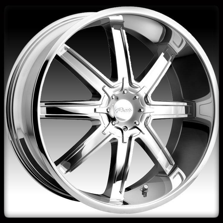 24x9.5 pacer alloy 777c tenacious 6x135/6x5.5 escalade yukon chrome wheels rims