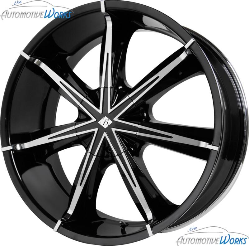 1 - 20x8.5 black ice nexus 5x115 5x127 5x5 +15mm black chrome wheel 20"